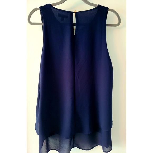 Faith and Joy sleeveless blouse navy medium - Picture 2 of 3